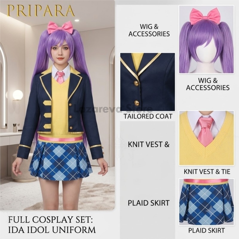Party Games School - Pripara Manaka Laala Cosplay-Kostüm, niedliche Schuluniform,