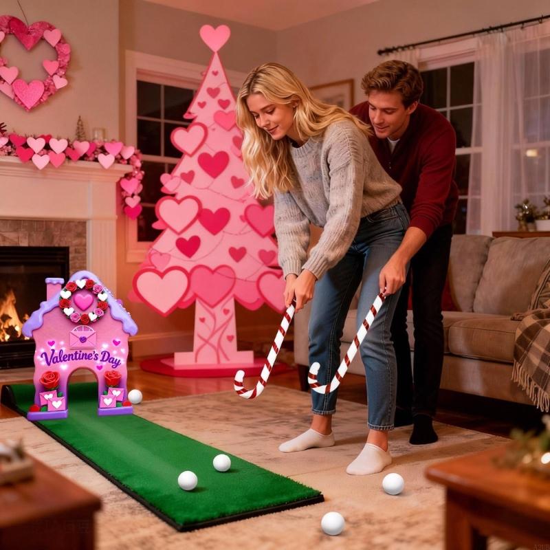 Party Games Golf - Lebkuchen-Golfspiel-Set, Valentinstag, Urlaub, Party, Zusammenkunft, Unterhaltung,