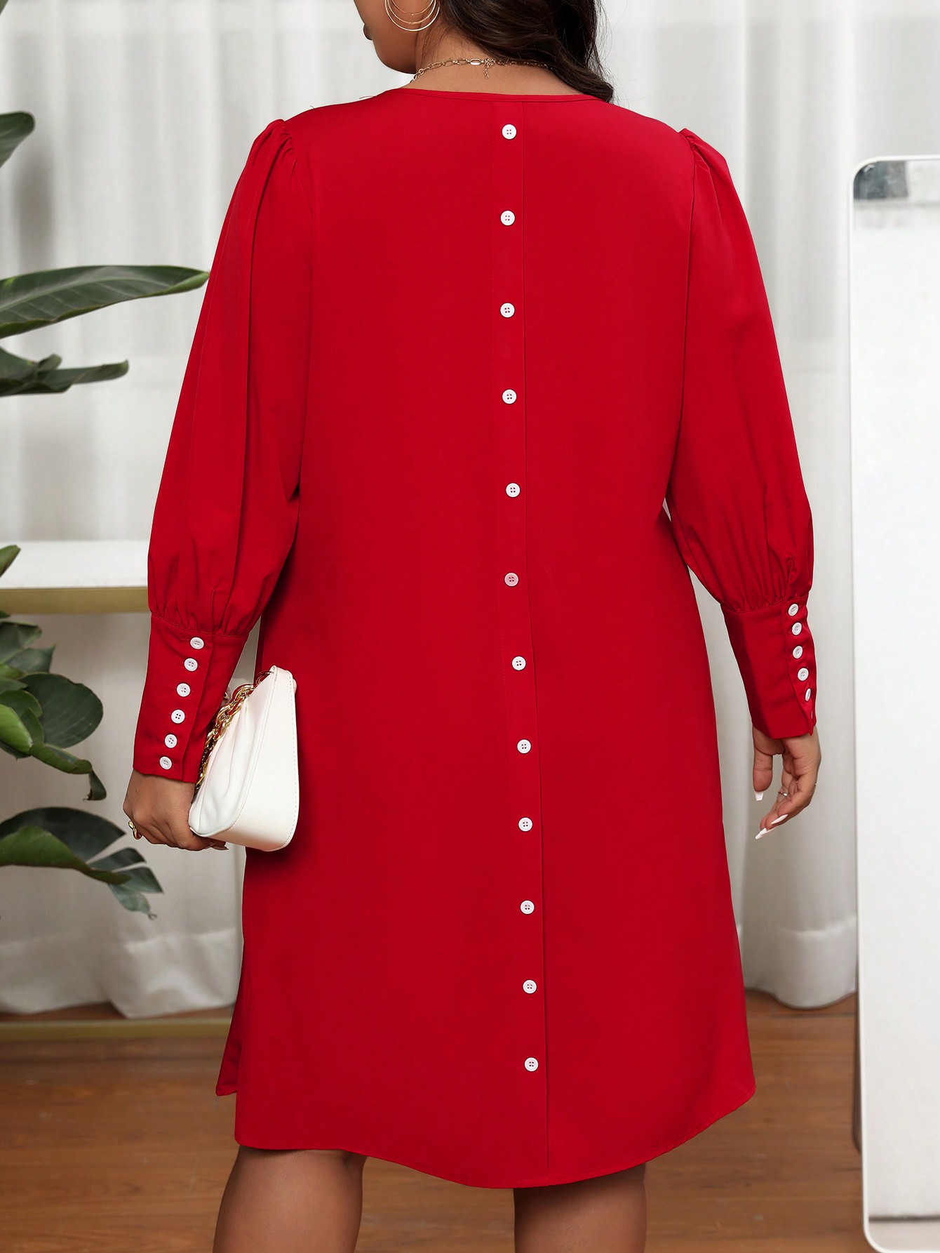 Party Games Switch - Damen Plus Size Kleid mit V-Ausschnitt