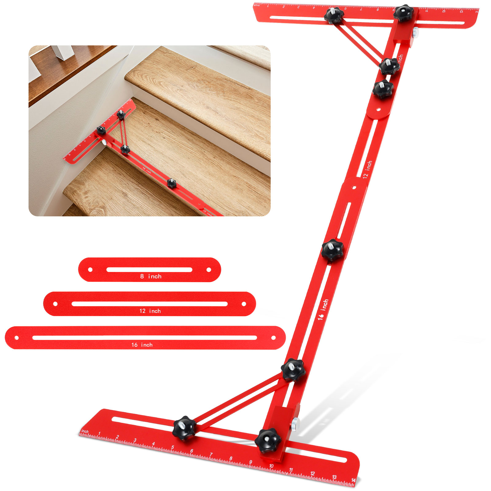 Ladder Toss Set - Treppenprofil-Schablonen-Werkzeug, Aluminiumlegierung, flexibel, einfache Anpassung, Treppenlehre,