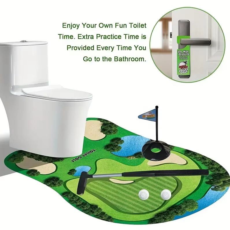 Party Games Golf - Mini-Toiletten-Golf-Spielset - lustiges Golf-Trainingsspiel-Zubehör, ideales Geburtstagsgeschenk