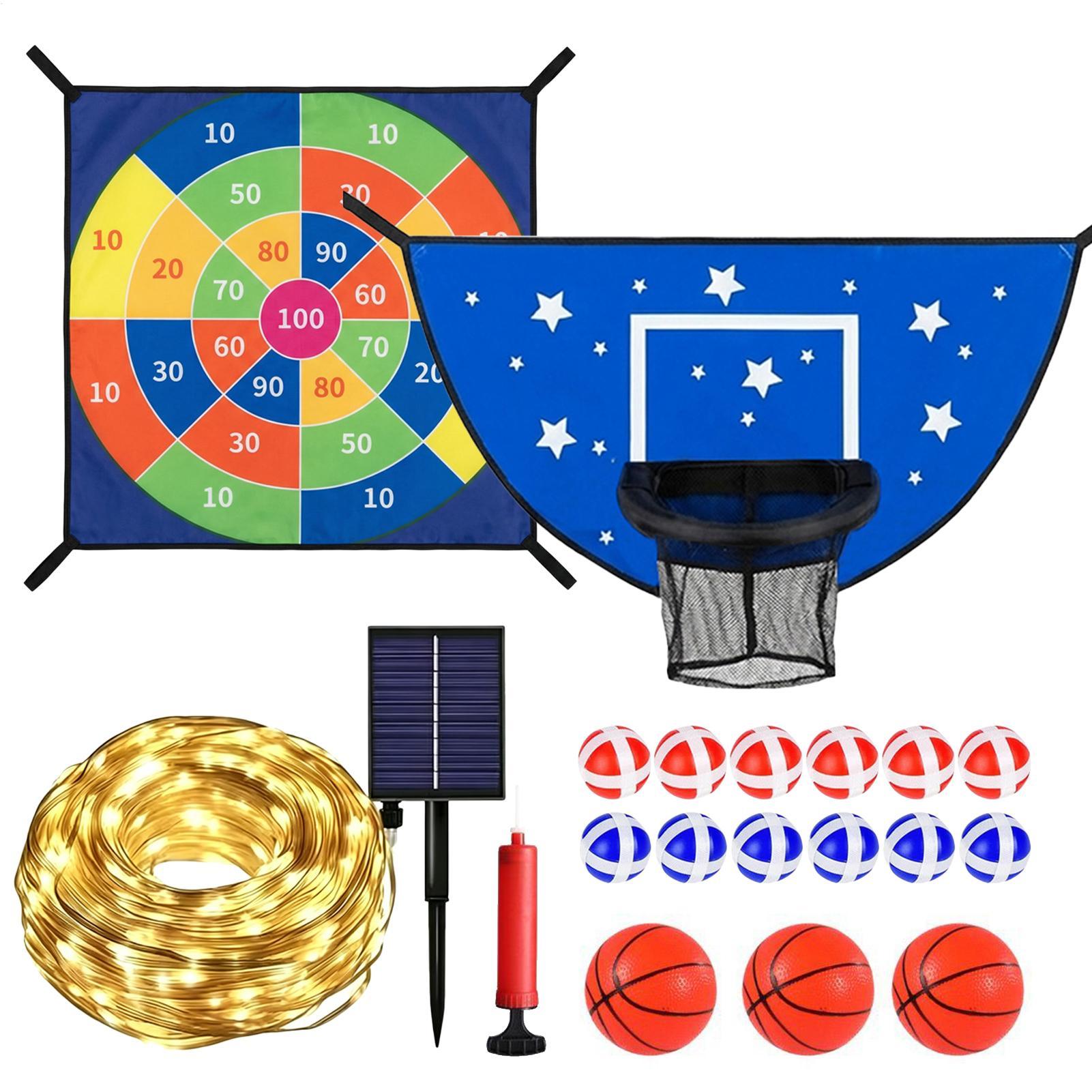 Ring Toss Outdoor - Basketballkorb für Trampolin mit Dartboard, lustiger