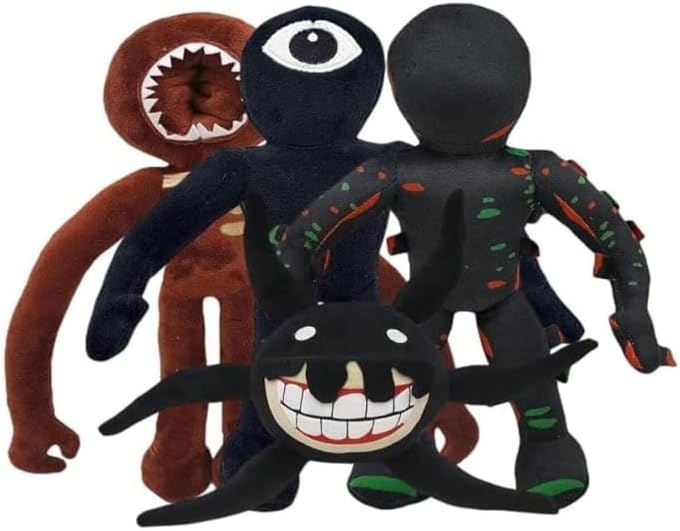 Party Games Adult Birthday - 4-teiliges Plüschspielzeug mit Türen, Monster-Horror-Spiel-Plüschspielzeug, Geschenke