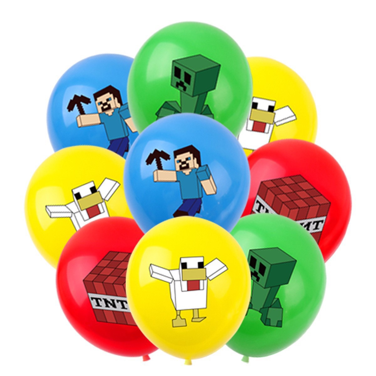 Party Games Adult Birthday - 50/100 Stück Minecraft Pixel-Ballons, Anime-Spiel-Thema, Mehrere