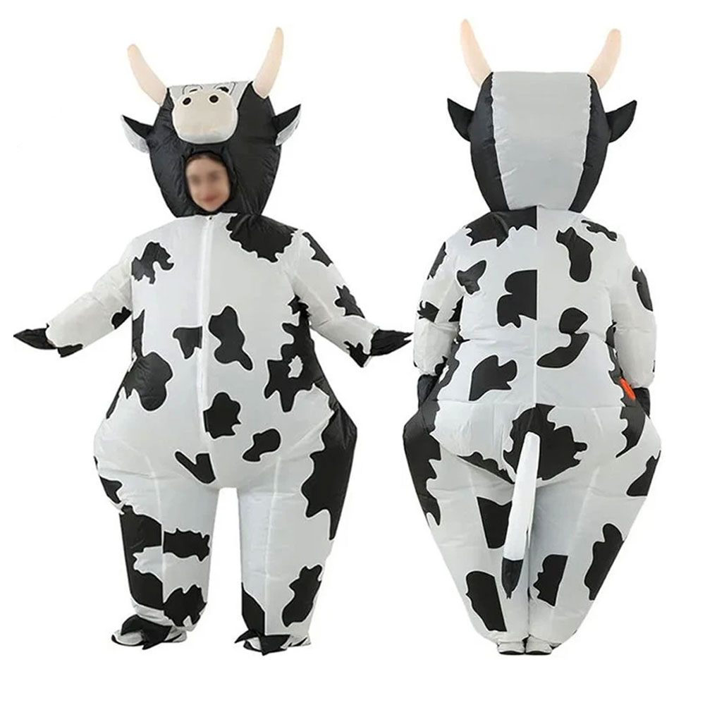 Party Games Animals - Halloween Milchkuh Aufblasbares Kostüm, Kuh-Aufblasanzug für