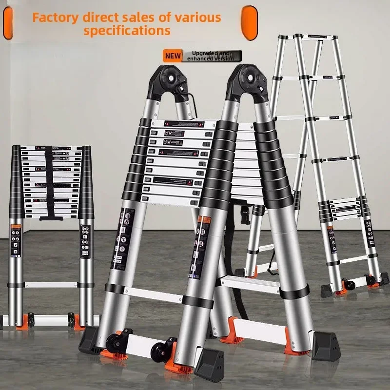 Ladder Toss Set - Teleskopleiter aus Aluminiumlegierung, multifunktionale Gelenk-Fischgrätenleiter, klappbare